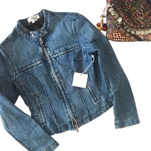 denim cafe racer jacket